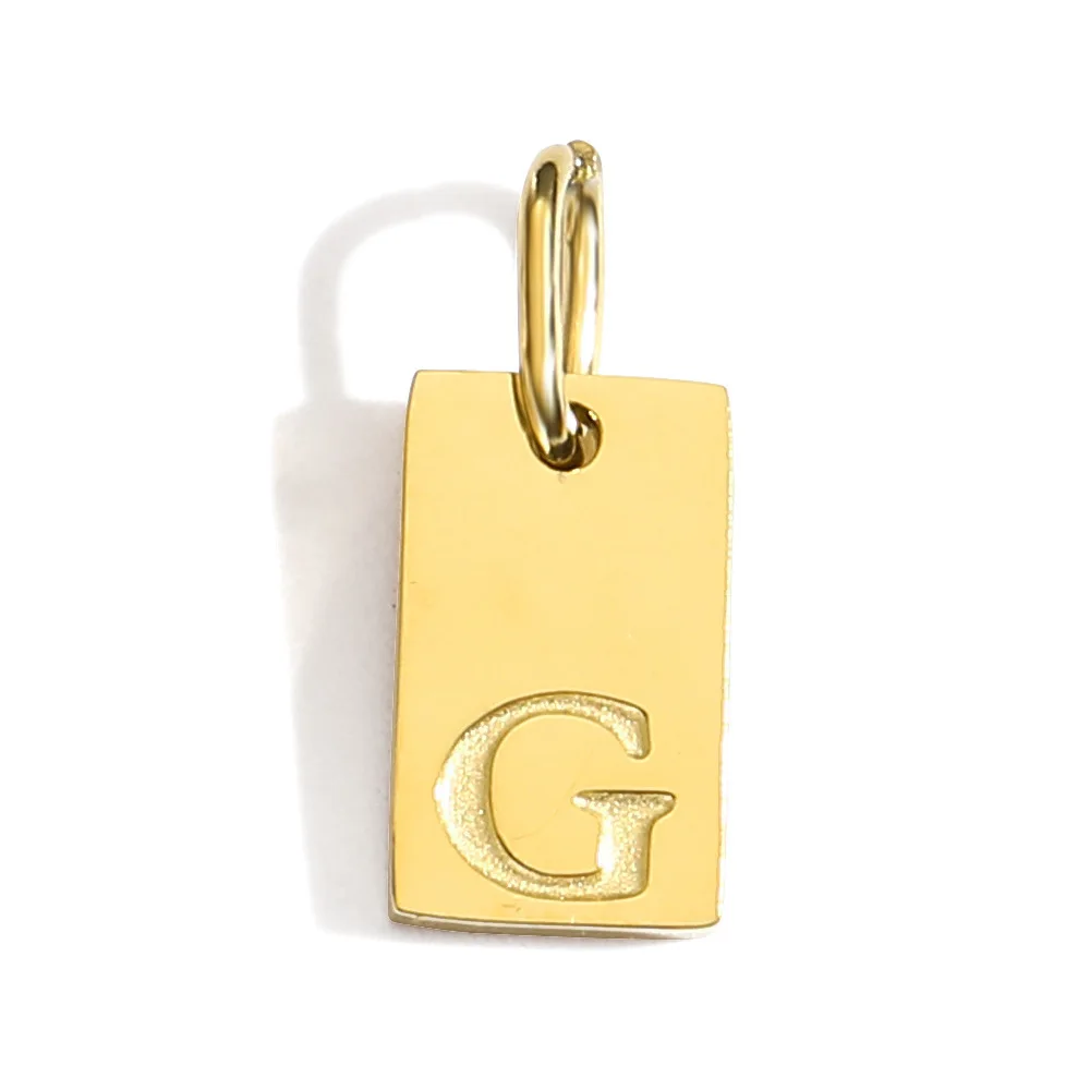 Gold Color Polished Stainless Steel Square Pendant for DIY Jewelry and Accessories