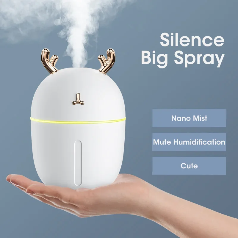 

Portable Humidifier 300ml USB Home Light Silent Mini Umidificador Desktop Small Aromatherapy Cute Pet Home Car Air Purifier