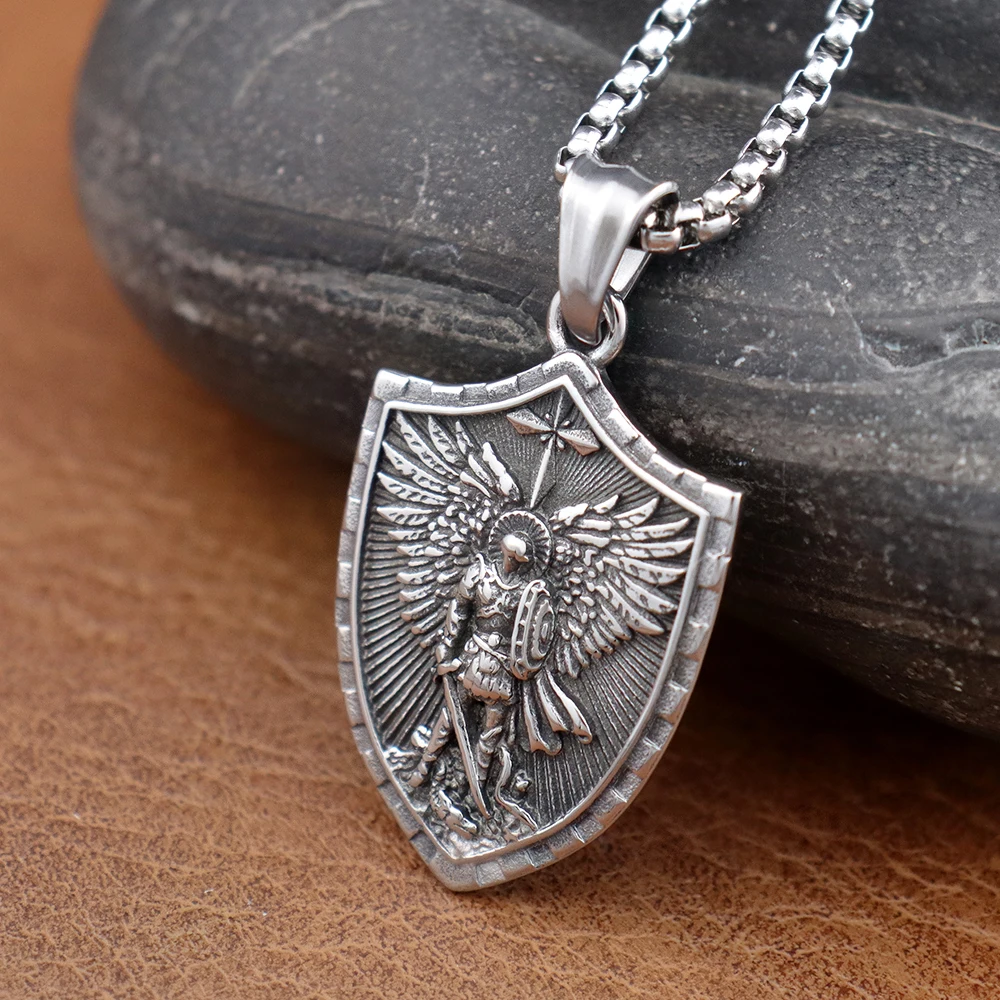 Ciondolo a forma di spada di San Michele Arcangelo in argento 925 ossidato / Ciondolo a forma di spada di San Michele Arcangelo in argento sterling anticato, realizzato a mano / Spada