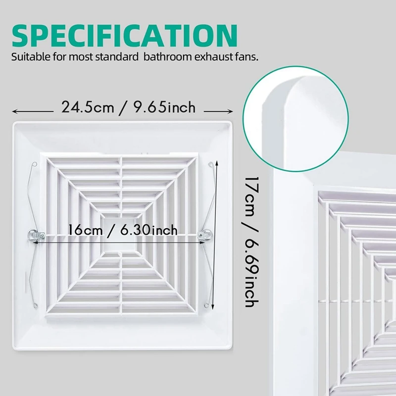 Bathroom Exhaust Fan Cover With Springs Replacement Parts for Square Ceiling Or Wall-Mount Exhaust Fan Bathroom bathroom hardware set bathroom hardware accessories