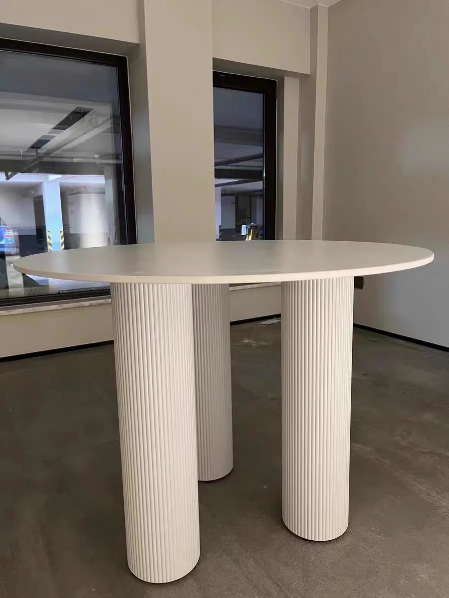 Description Picture 3 of itemNordic Slate Dining Tables Light Luxury Round Table Designer Dining Room Furniture Small Apartment Home Living Room Dining Table