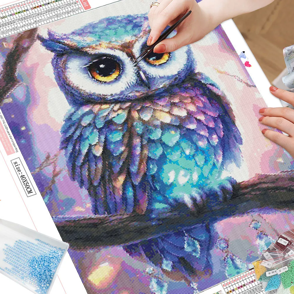 Huacan pintura diamante animal coruja quadrado completo/redondo mosaico  fantasia ponto cruz conjunto decoração de casa presentes - AliExpress, image size:1000x1000