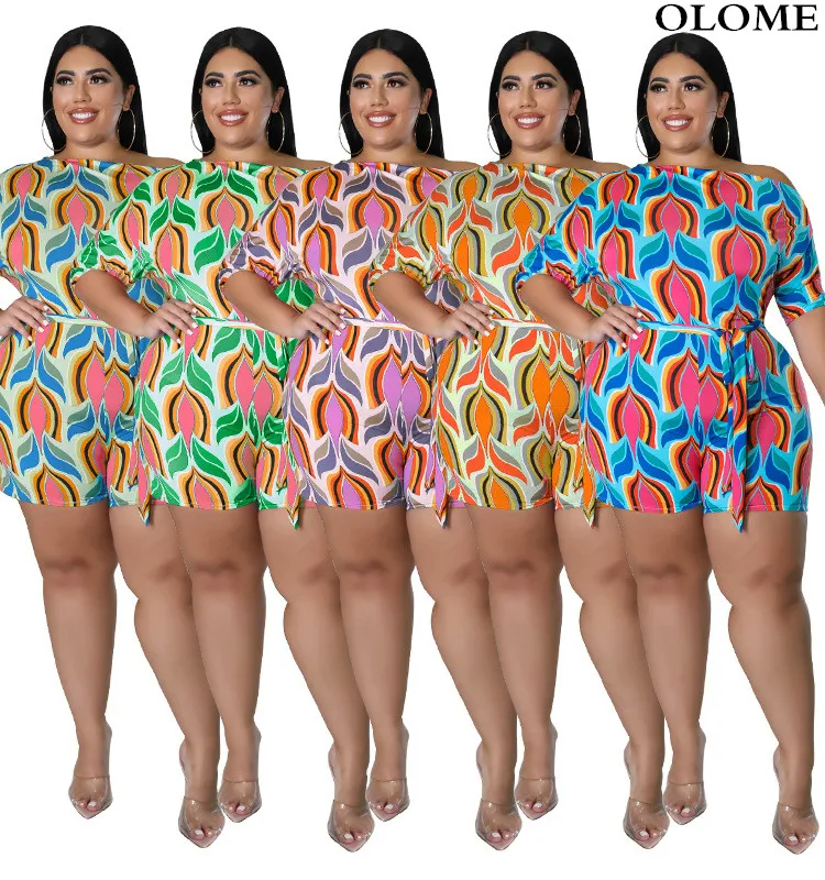 

Summer Sexy Holidays Shorts Jumpsuit Casual Printing Short Sleeves Multicolors Pattern Fashion Beach Bodysuit Female 2022
