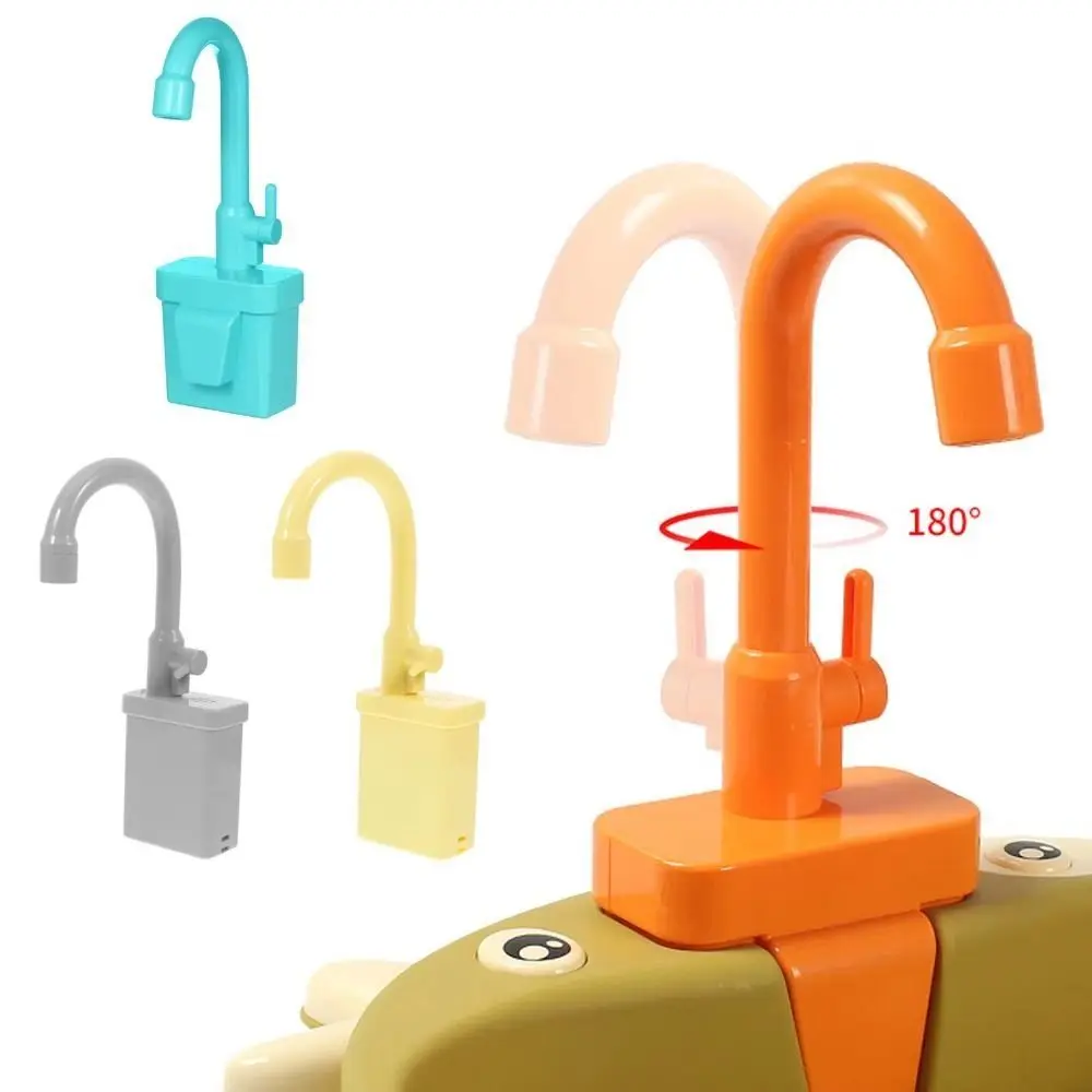Toddlers Boys Single Hole Kitchen Sink Rotatable Simulation Faucet Replacement Plastic Gift Sink Faucet Play Tap Children