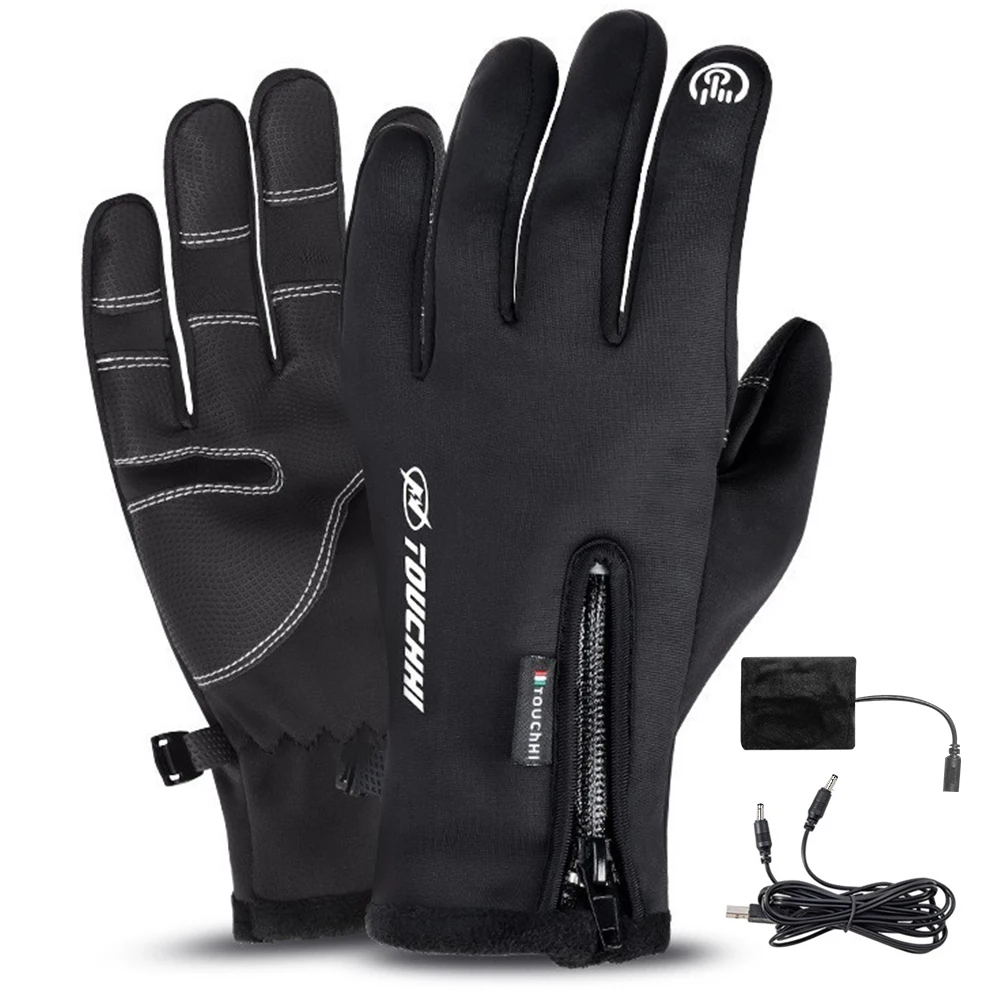 Winter Gloves Men Women Heating Warm Touchscreen Gloves USB Winter Electric Heated Gloves Hiking Skiing Fishing Cycling Mittens