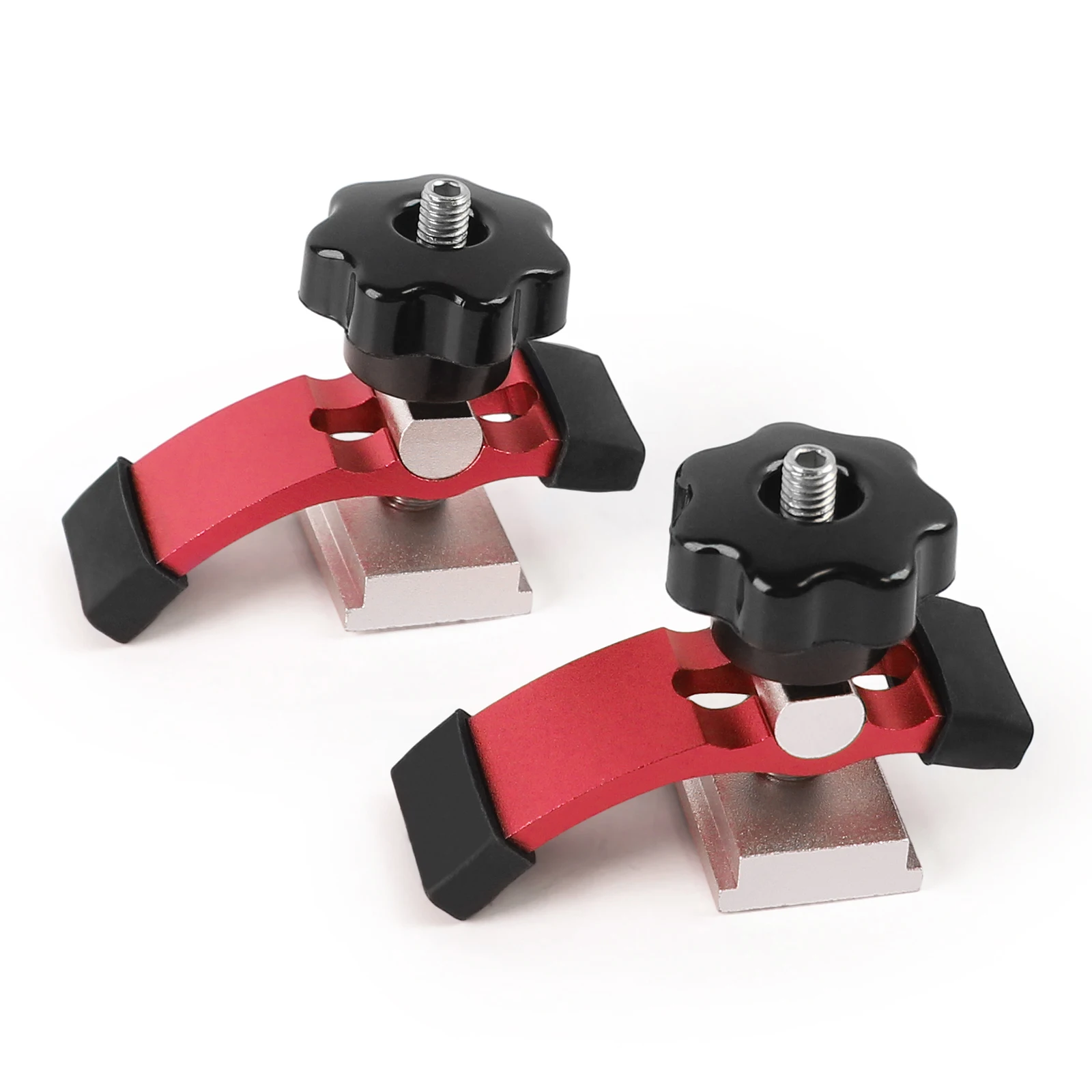 Quick Acting T-Track Hold Down Clamp with T Silder Aluminum Alloy Woodworking Clamps Jig for Routers Drill Presses CNC 1/2Pc