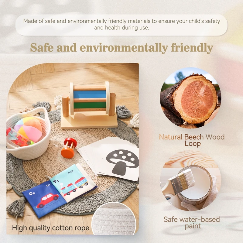 Baby Montessori Toys Silicone Puzzles Wooden Teetner Toy Coin Ball