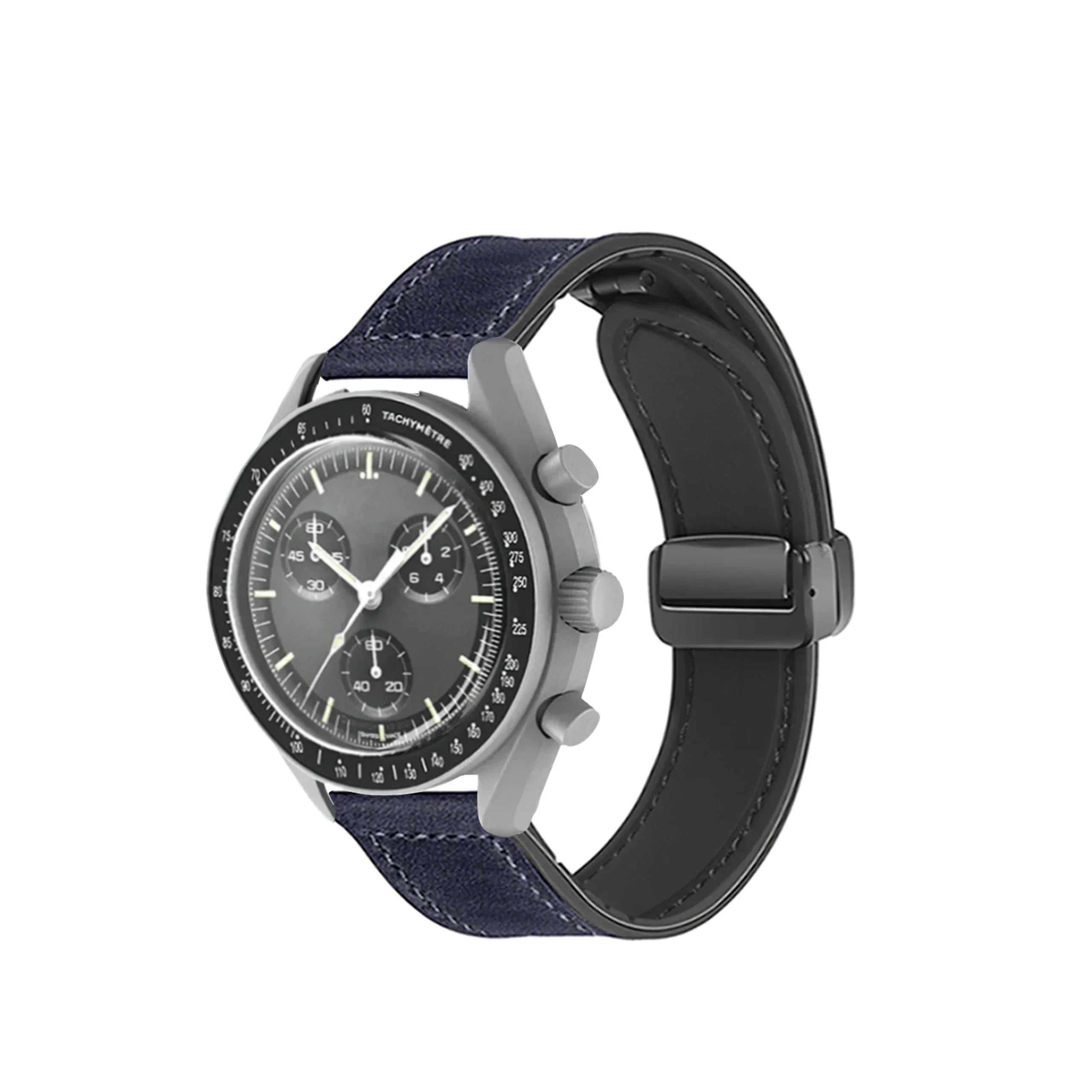 Premium 20mm Silicone Leather Strap with Magnetic Buckle and Quick Release