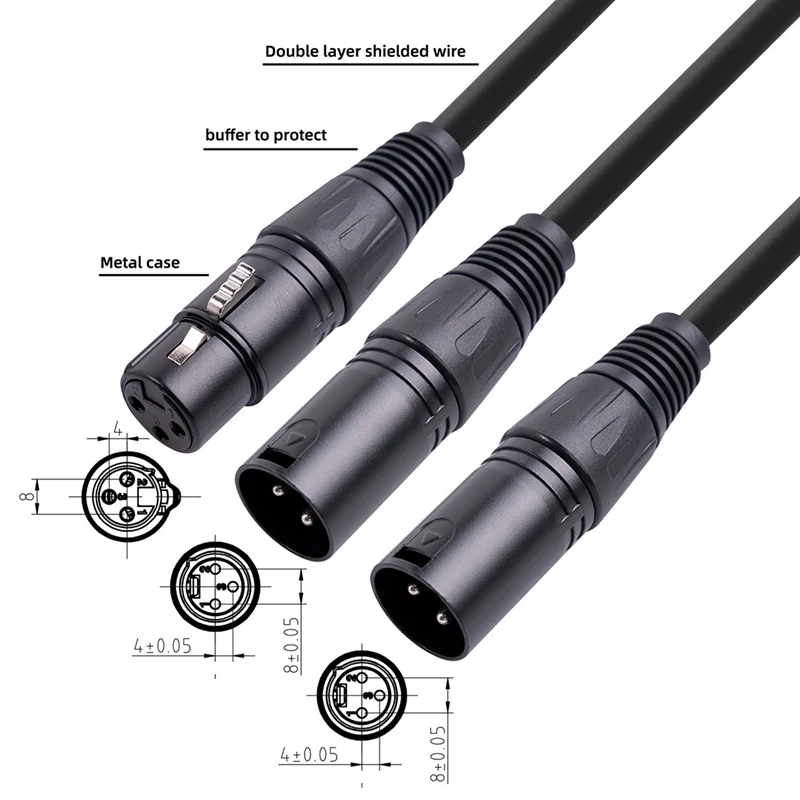 XLR ø ̺, 3  XLR - XLR  ġ Y ̺ 뷱 ũ ø ڵ  Adaptor-50Cm