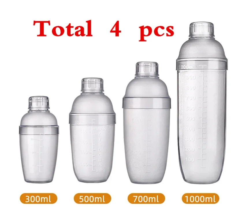 Sleek Plastic Martini Cocktail Shaker - Versatile Beverage Mixer