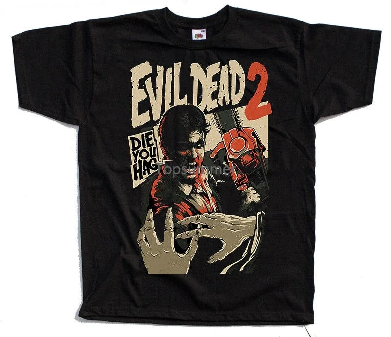 

Evil Dead 2 V1 Movie Black T Shirt All Sizes S 5Xl