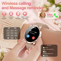 Nouvelle montre connectée ultra-fine pour femme 2026, écran tactile AMOLED HD, appels Bluetooth, mesure de la pression artérielle, étanche IP68, NFC, bracelet 7,3 mm 3