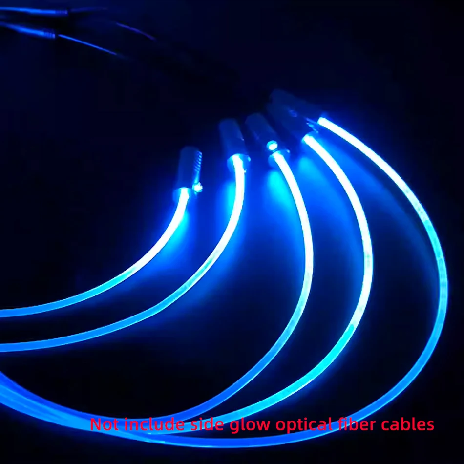Fiber Optic Lamp 5V USB LED Light Source 1.5W 8 Colors Mini Illuminator Aluminum LED Emitter for Side Glow Fiber Optic Lamp Car/Home Light Holder