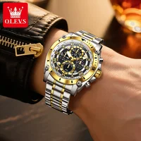 OLEVS 3689 montre pour hommes à Quartz multi-fonctionnelle Date Phase de lune étanche montre lumineuse pour hommes sport horloge à main 4