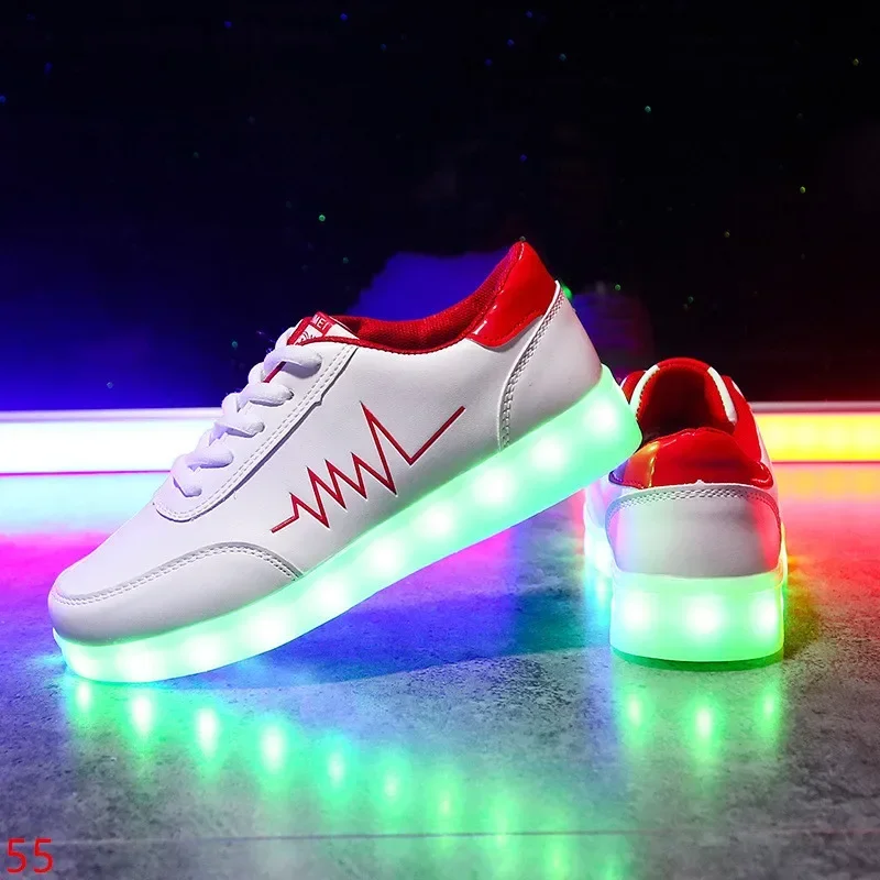 Maogu 2024 Adult Unisex Womens Mens Kid Luminous Sneakers Glowing USB Charge Boys LED Colorful Light-up Shoes Girls Footwear - Image 2
