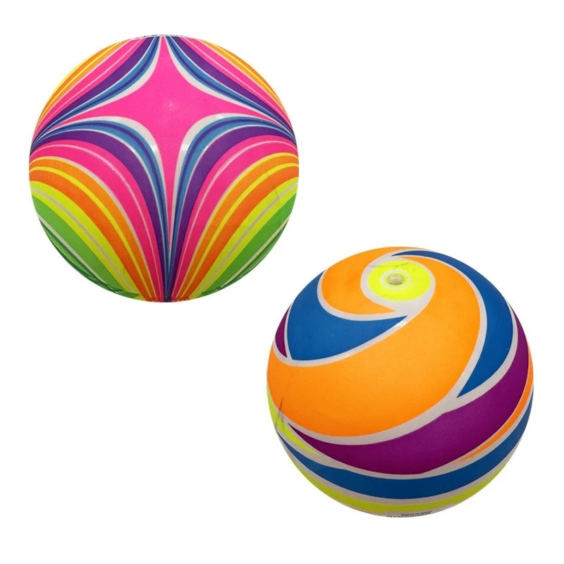 Environmentally Friendly Rainbow Ball Toys for Children Indoor and Outdoor Game Soft and Elastic Leather Ball Party Gifts 3