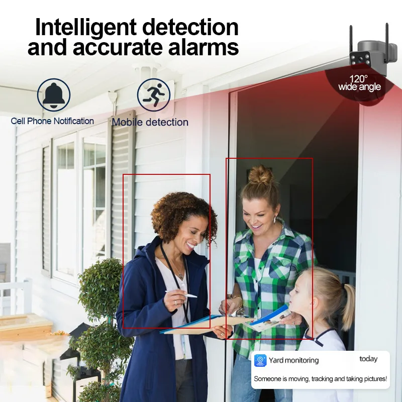 2.8'' 8MP 4G Sim Solar Camera Outdoor Dual Lens Wireless WIFI Surveillance IP Camera PIR Human Detection Solar Security CCTV Cam 5