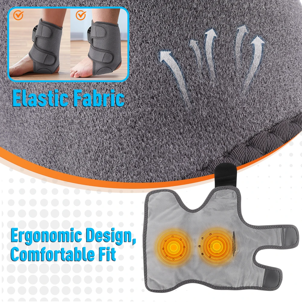 Electric Heating Vibration Foot Ankle Massager Elbow Relax Muscles Winter Massager Type-C Rechargeable Adjustable Strap Massager