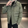 Thick Men's Parkas Jackets Plaid Cotton Jacket Casual Loose Oversized Warm Coats Stand Collar Solid Color Streetwear Winter 1