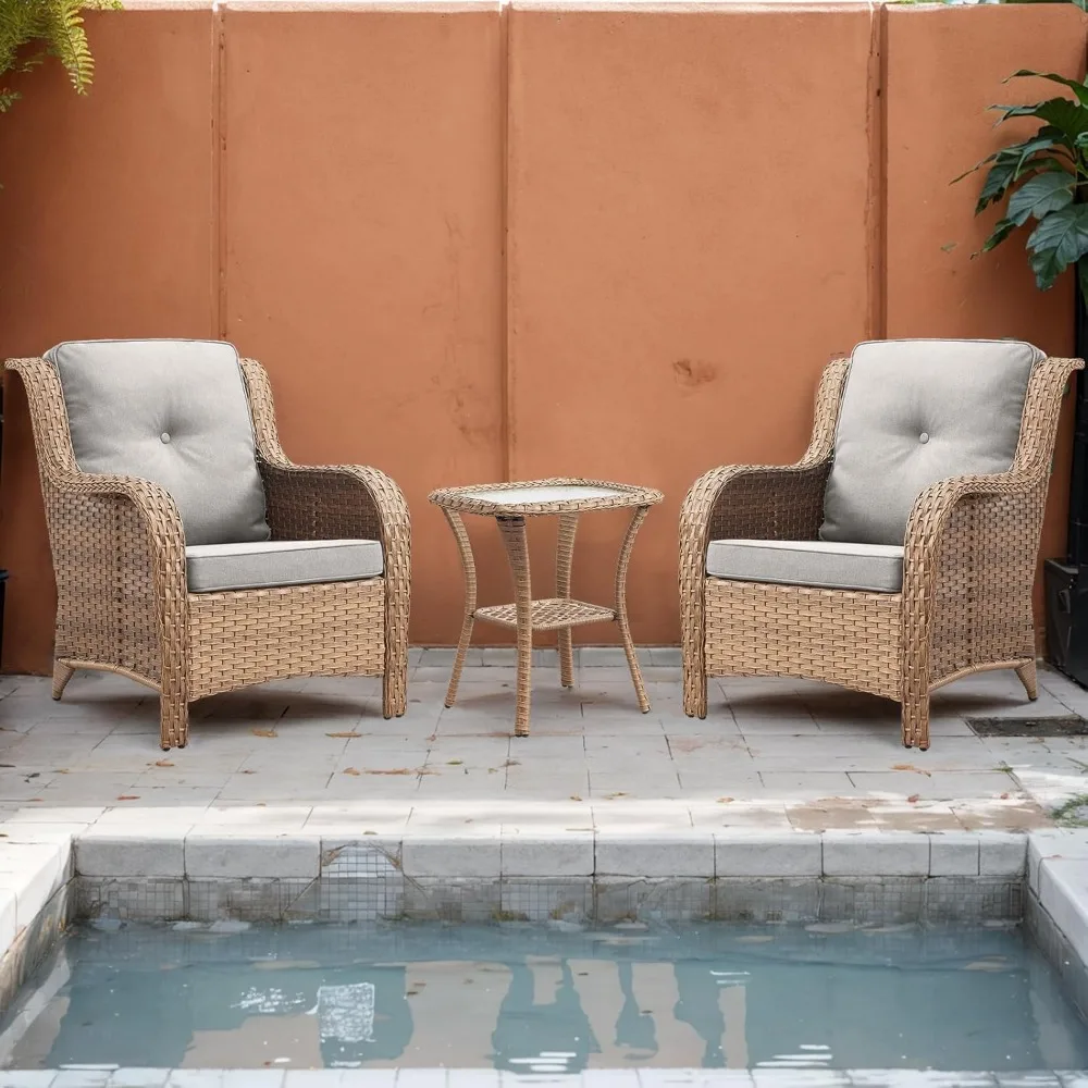 Patio Furniture Chairs Outdoor Chair High Back and Deep Seating for Deck Porch Balcony Backyard, Garden Sofas 2
