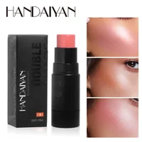 Handaiyan 2 In 1 Matte Glitter Face Blusher Smooth Cheek Velvety Blush Highlighter Stick Rouge Waterproof Contour Makeup 1