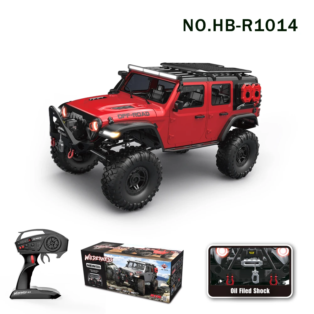 1/10 RC Car HB RTR R1011 Remote Control Vehicle 2.4G Full Proportional Rock Crawler LED Light 4WD Off-Road Climbing Truck Toys 4