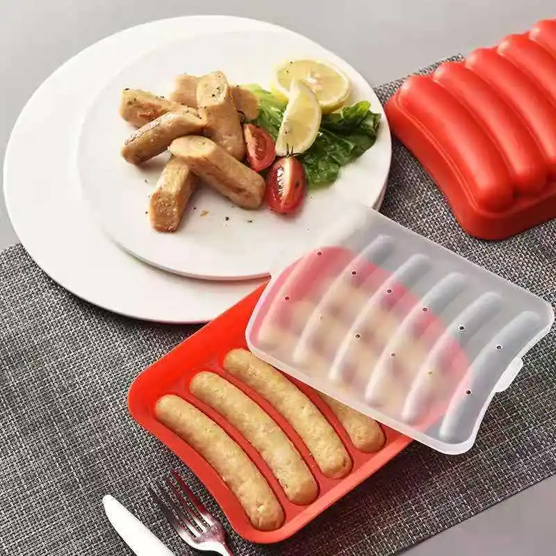 

Silicone Sausage Maker Mold DIY Silicone Handmade Hamburger Hot Dog Mold Reusable Kitchen Accessories Gadget for Cake Baking Pie