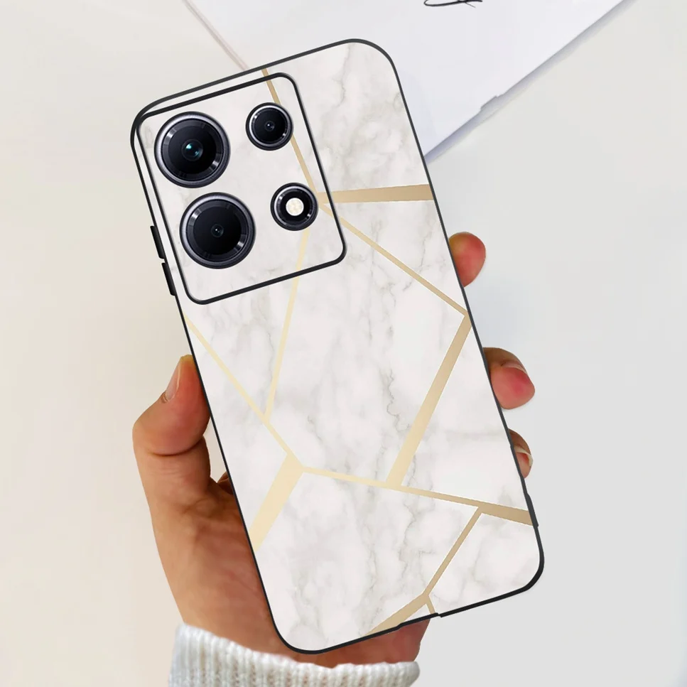 Fashion Cute Flowers Luxury Black Phone Case Back Cover