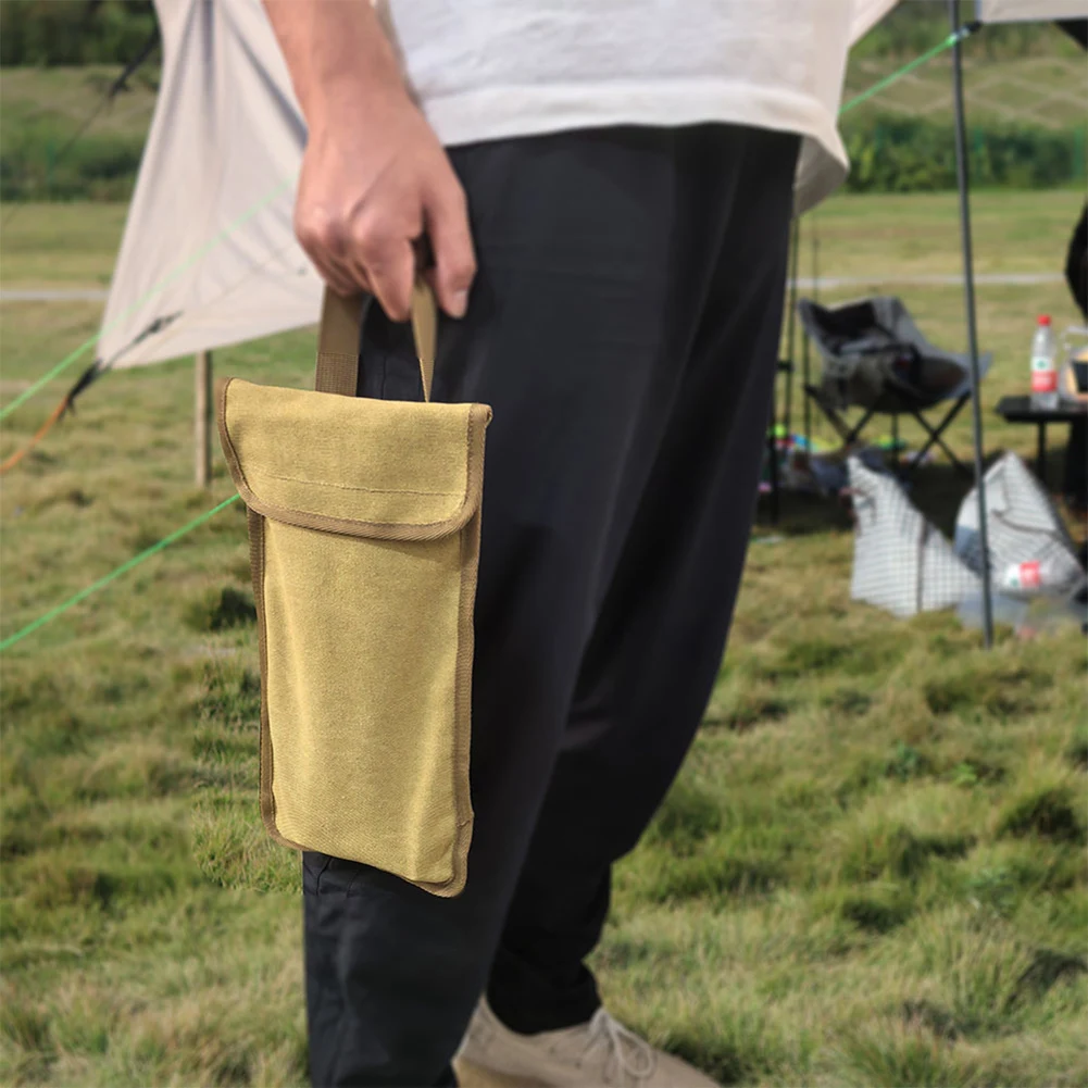 Borsa porta picchetti per tenda da campeggio, attrezzatura da esterno, sacca porta chiodi per tenda e telo da campeggio - immagine 5