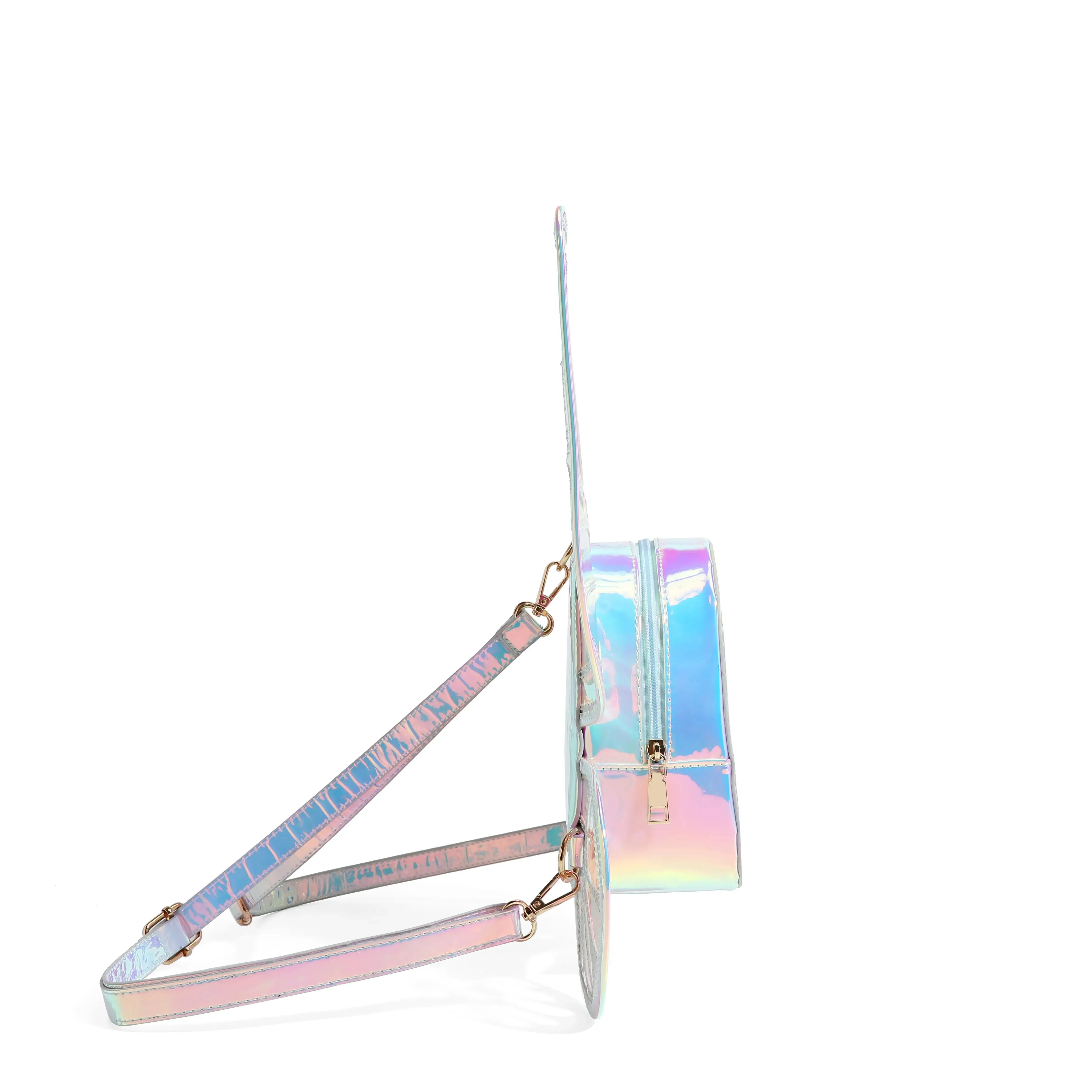2025 High Quality Double Layered Flying Wings Reflective Laser Backpack Butterfly PVC Girls Backpack Purse For Girls 5