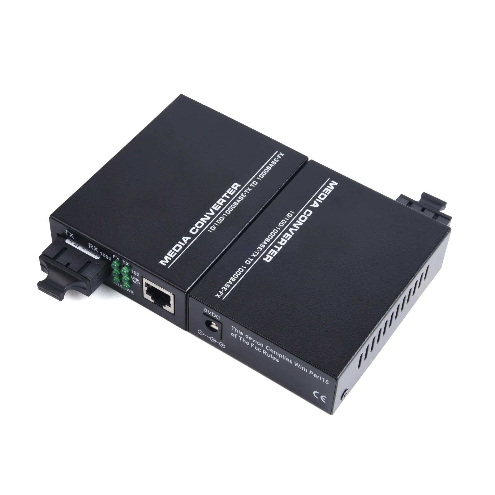1Pair Gigabit Fiber Optical Media Converter Switch 1000M Single Mode Multimode UPC/APC 2 SC-Port to 1 RJ45 Fiber Transceiver Kit