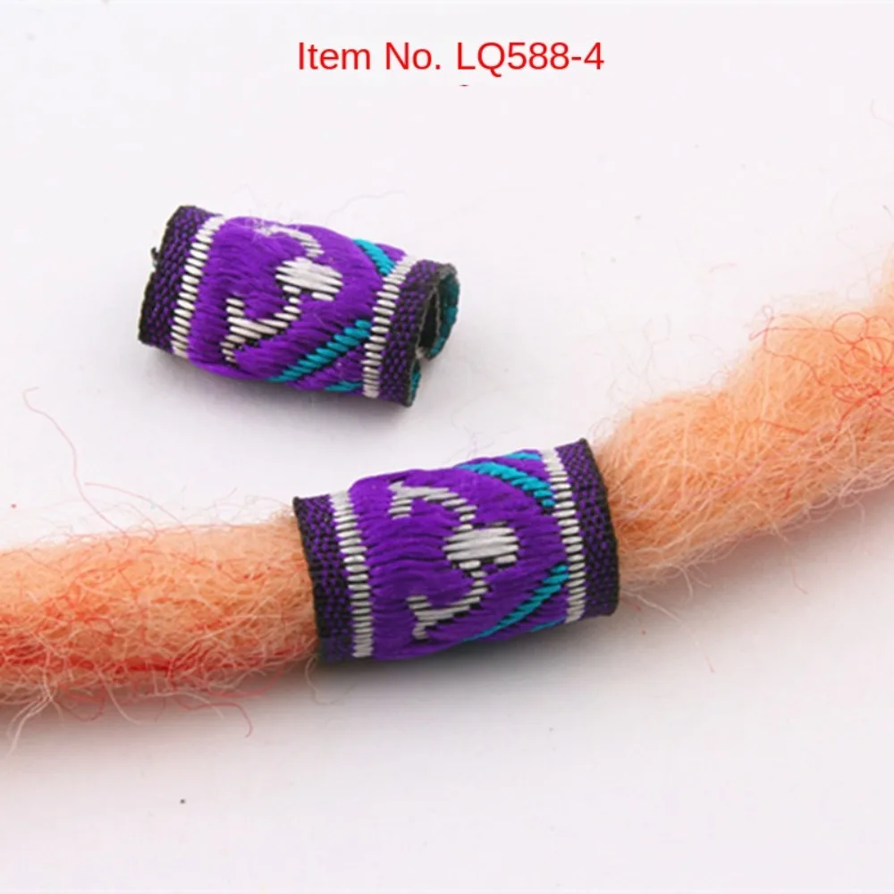 10Pcs/Set DIY Mini Fabric Hair Braid Beads Hiphop Reggae Colorful Cloth Dreadlock Beads Embroidery Decoration Men/Women