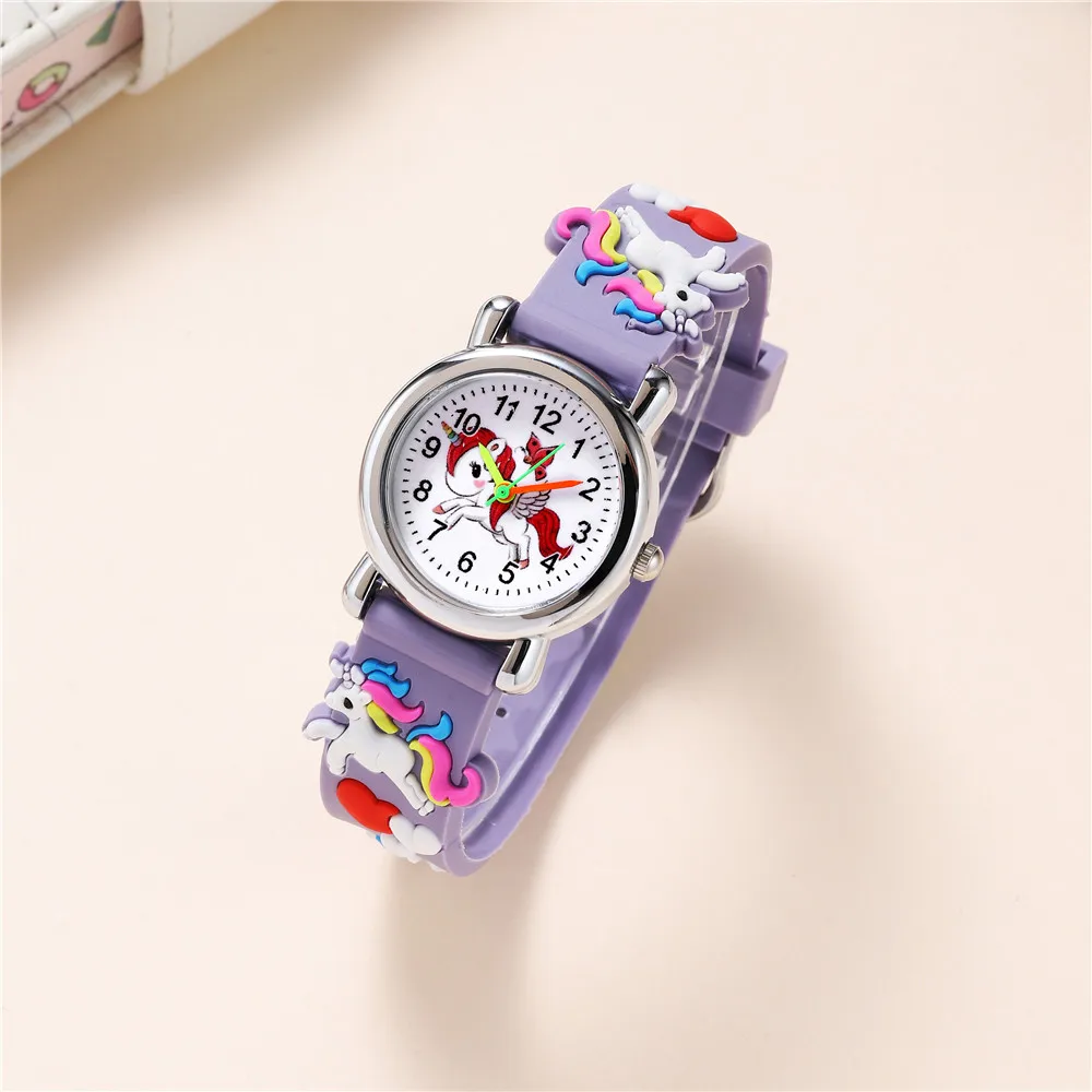 Cute Unicorn Children's watch Candy color Silicone band Cartoon watch 2