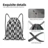 Custom Chess Checkerboard Drawstring Backpack Sports Gym Bag for Women Men Checkered Training Sackpack 3