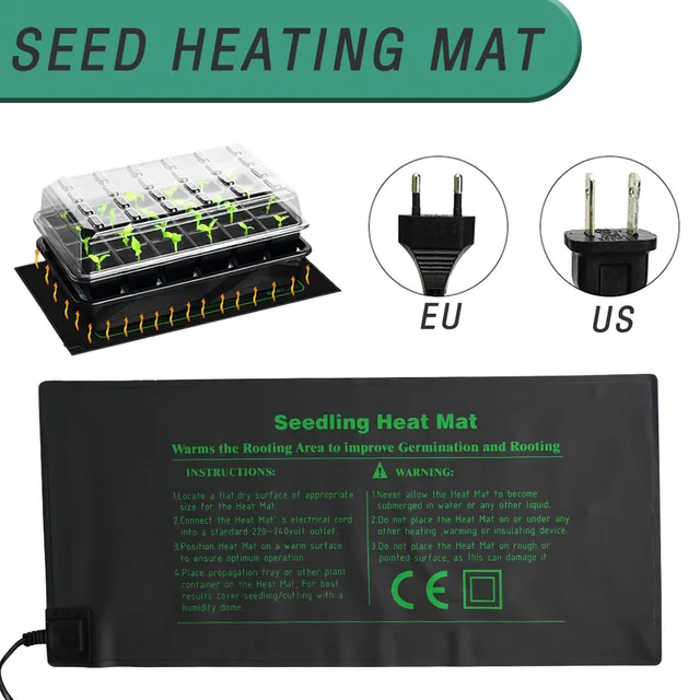 Seed -Fűtés Szőnyeg Vízioofon Gargen Mezőgazdaság Üvegházhatású Növény Óvodai Tartás Meleg Pad Eu/Usa Dugó Vetőmag Csírázó Indító 3 Méret