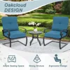 Outdoor Bistro Set 3-Piece Spring Metal Lounge Cushioned Chairs and Bistro Table Set Wrought Iron Cafe Furniture Seat, 6