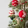 4PCS Christmas Snowflake Felt Balls 2024 Christmas Felt Ball Socks Xmas Tree Pendant Ornaments Festive Holiday Home Decorations 3