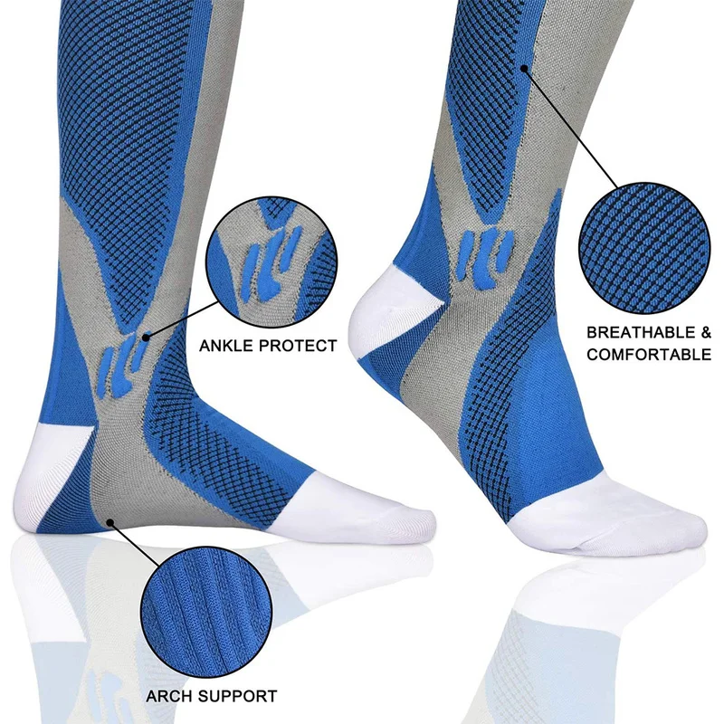 1Pair Sports Compression Socks Leg Calf Support Stretch Sleeve for