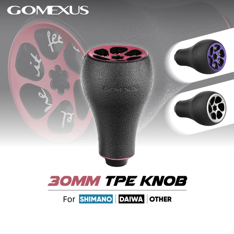GOMEXUS Manopola Pomello Antiscivolo In TPE Per Mulinelli Da Pesca, 20 Mm, Ricambio Ergonomico Per Spinning E Baitcasting Shimano E Daiwa, Per Pesca Alla Spigola - 6