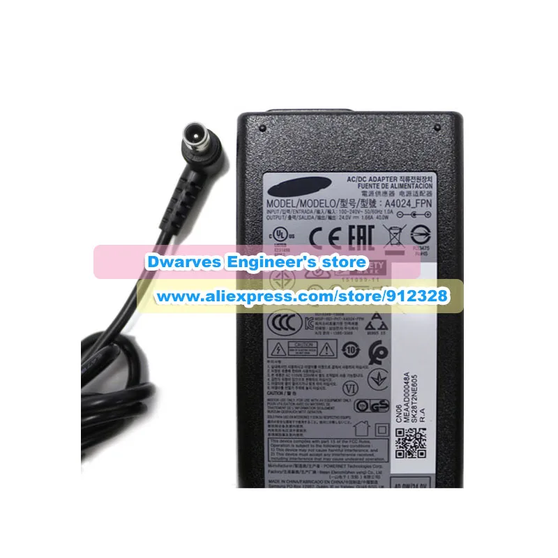 Adaptador de alimentação CA genuíno, 24V, 1.66A,