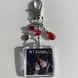 Handmade Punk Style Keychain with My Chemical Romance Album Cover Design (Silver)