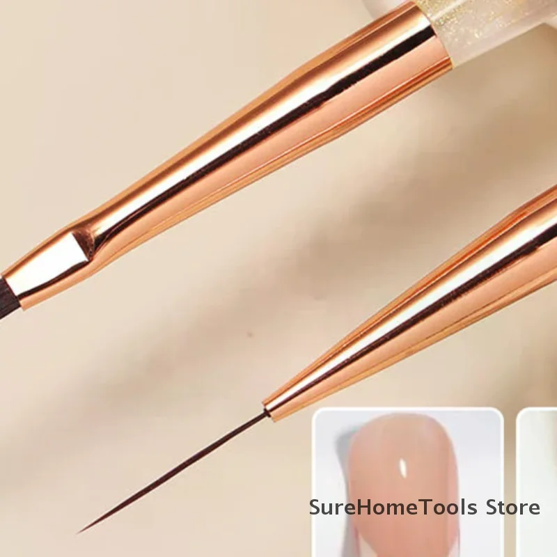 1/2PCS French Plaid Nail Art Brushes Set - Line Grid Pattern Drawing Pen for DIY UV Gel Extension & Manicure Painting Supplies