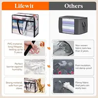NEW 8 Pack Clear Clothes Storage Bags, 40L Plastic Blanket Storage Bag, Vinyl Foldable Moving Bags with Zipper Closet Organizers 2