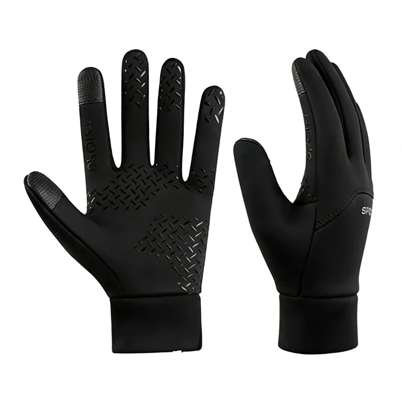 Gants d'hiver pêche polaire doublés imperméables anti-vent froids écran tactile sports extérieurs