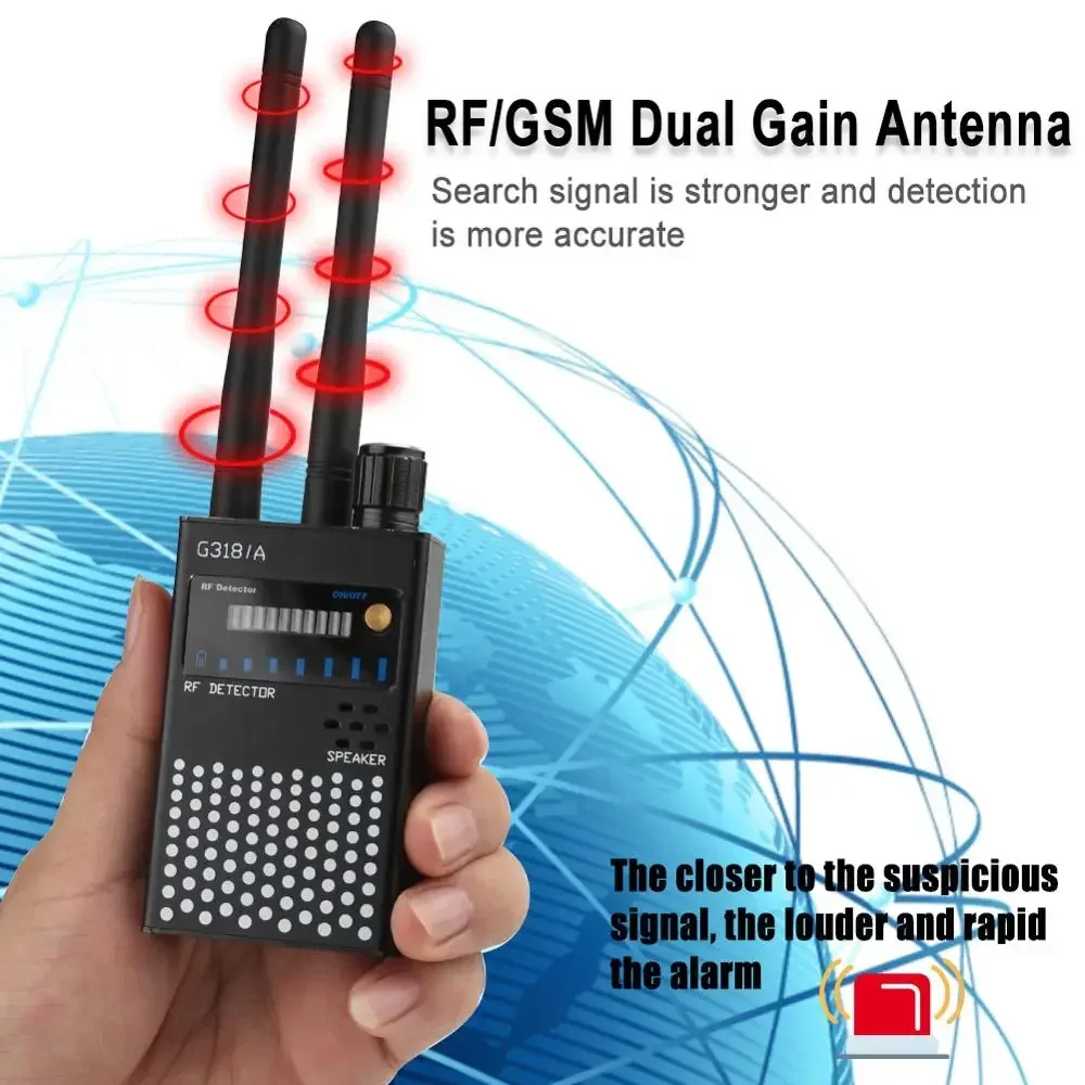RF 신호 감지기, 전체 주파수, 도청 방지, Candid GSM Wifi GPS 추적기, 무선 스파이 카메라 감지기, 휴대폰 감지