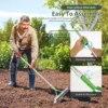 Double Sided Thatch Rake Stainless Steel Adjustable Dethatcher Lawn Rake with 4 Sections Handle Garden Tool for Clear Dead Grass 4