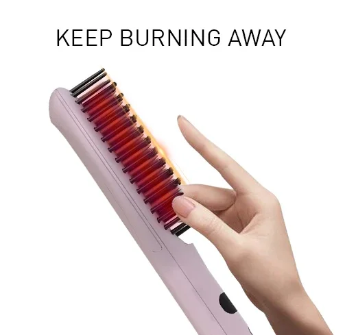 2020 Women Matte Black Brosse Chauffante Lcd Electric Straightener Styling Comb Straightening Brush For Natural Hair 6