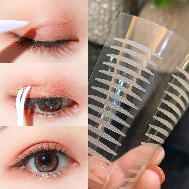 

Тонкая лента для век, наклейка, невидимая двойная Складная кружевная паста для век, прозрачная бежевая самоклеящаяся натуральная лента для век, инструменты для макияжа