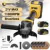 CONENTOOL 125mm Brushless Electric Angle Grinder 3 Gears 11000rpm Cordless Grinding Polisher Cutter For Makita Battery 18V Pin
