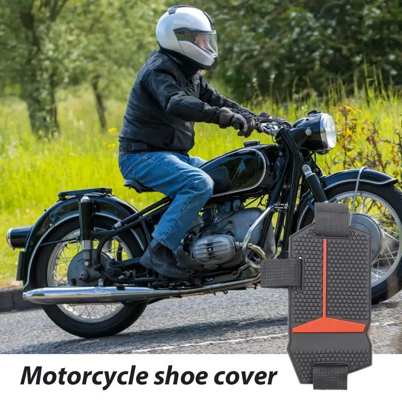 Motorcycle Shoe Protector Rubber Shoe Cover for Motorcycle Riding Anti Slip Guard with Hook and Loop Perfect Fit